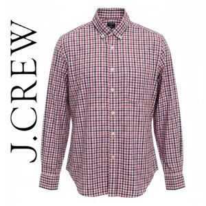 J. Crew Classic Flex Oxford Multi- Gingham Button down casual shirt • Size M